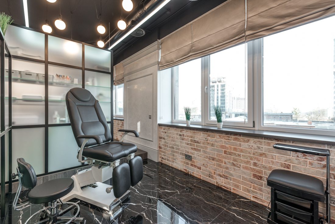A treatment chair in a beauty room